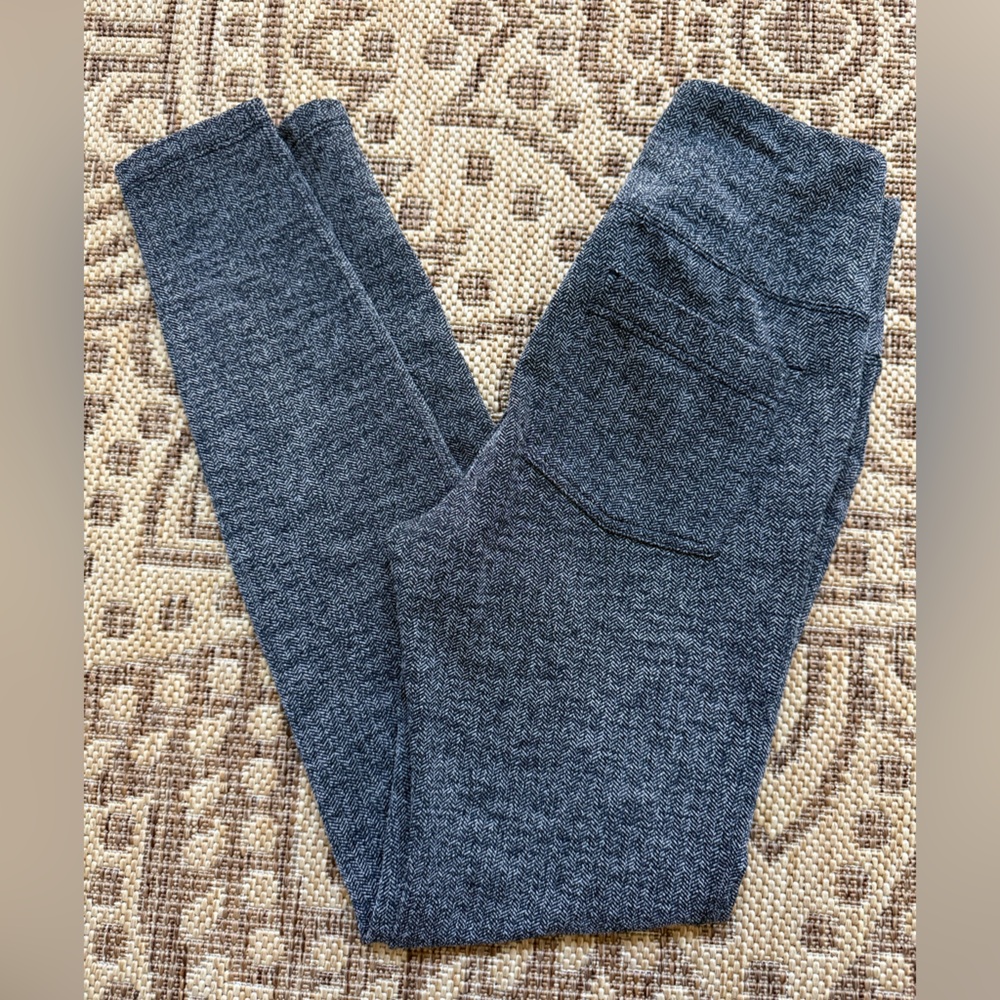 Athleta Herringbone Metro High Waisted Leggings Sz Small Heather Gray Pockets - Picture 8 of 15